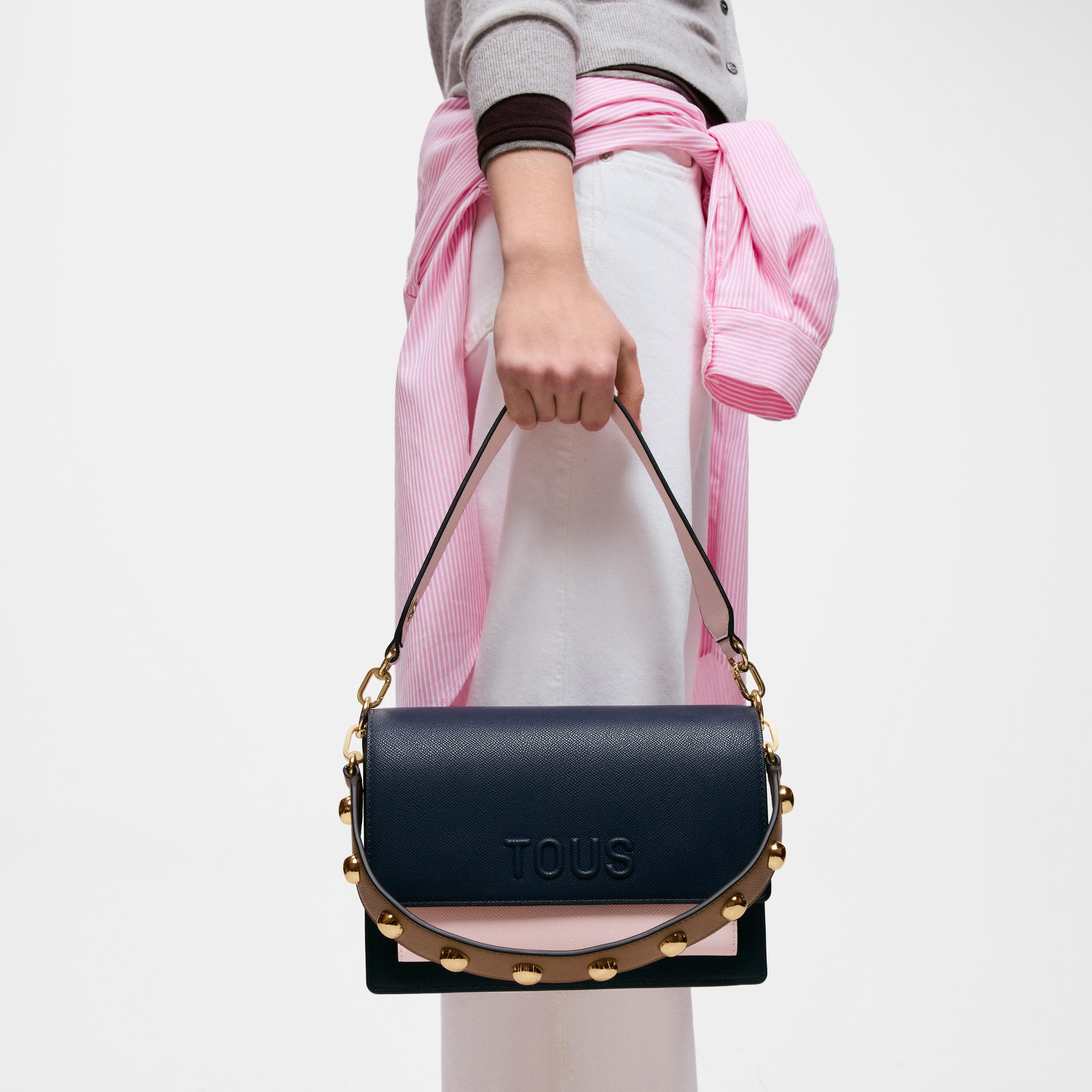Medium blue and pink Crossbody bag Audree Saffiano